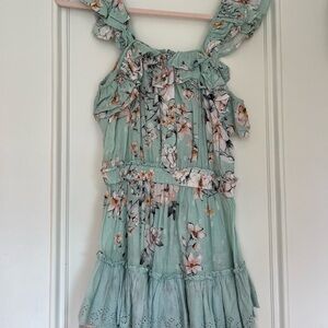 PilyQ Green Floral Mini Dress